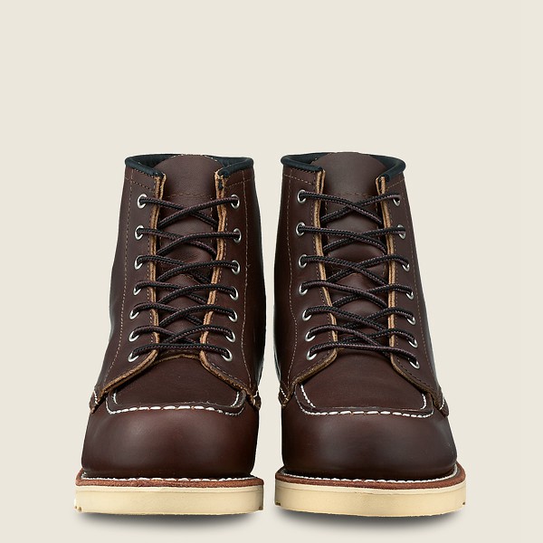 Red Wing Heritage Boots 6-inch Classic Moc - Short Oro-iginal Leather - Dark Brown - Womens OVL04159